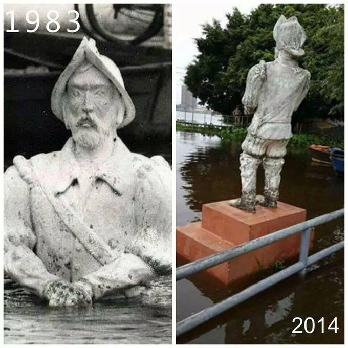 Acá se aprecia la magnitud del avance del río Paraguay sobre Formosa, en el 83 la Prov sufrió la peor