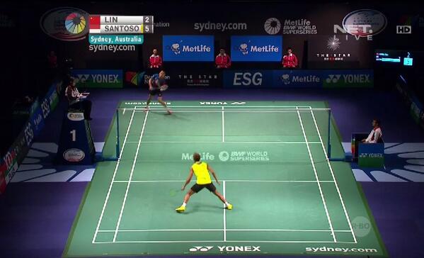 netmedia_info's tweet image. Simon Santoso [INA] vs Lin Dan [CHN] 5-2 #NETAustraliaOpen2014