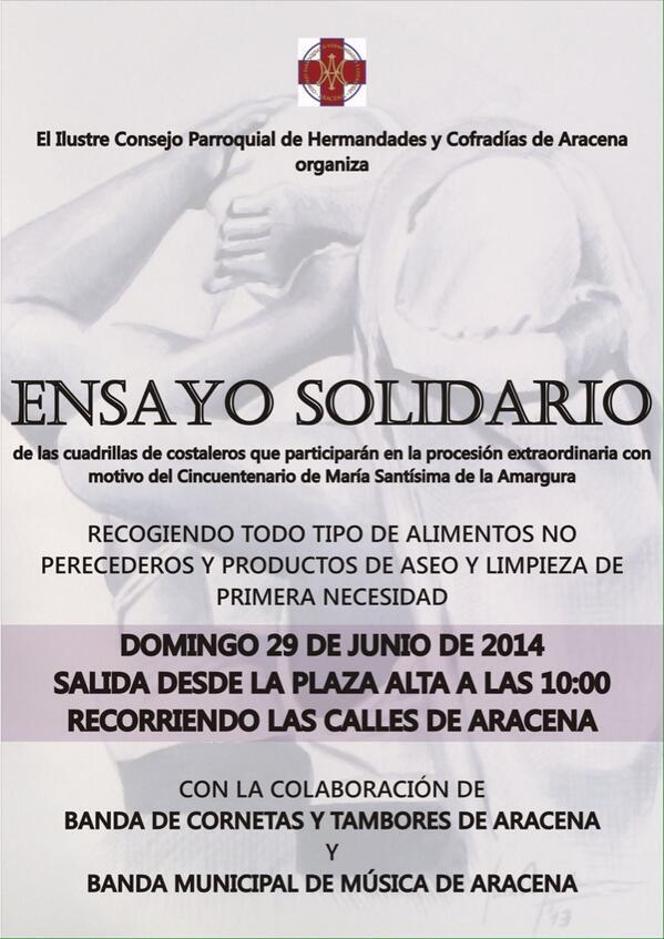 En la Radio hoy pedimos y colaboramos con la #solidaridad durante la mañana con el Ensayo Solidario en #Aracena