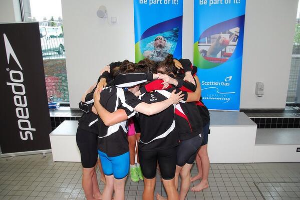 CarnegieSC's tweet photo. Group huddle with @EASTLOTHIANSWIM last night before relays #teamspirit #SNAGS14 http://t.co/jgz0EFA7FB