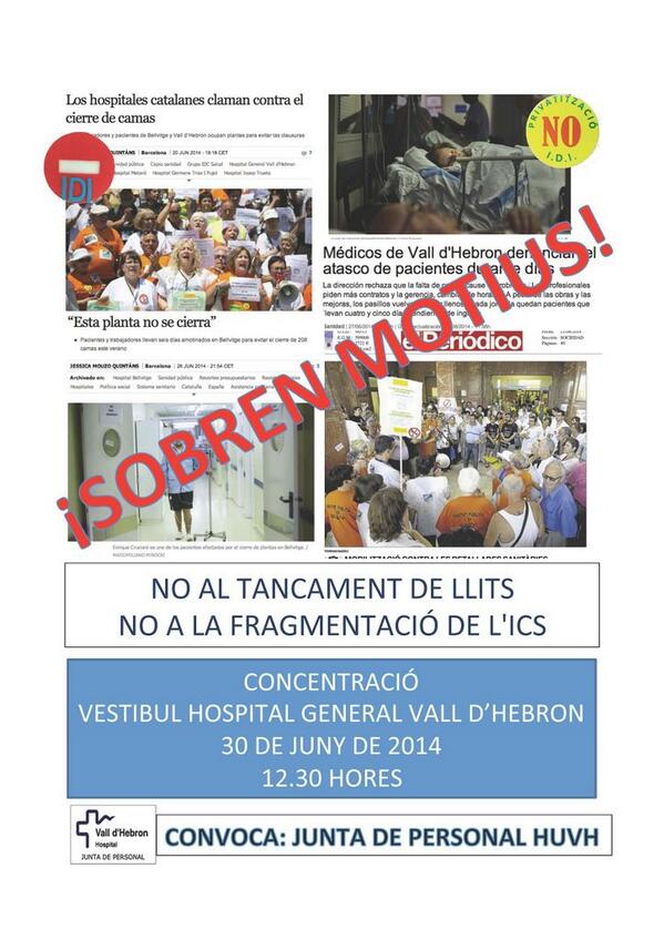 PelDretalaSalut's tweet photo. Dema 30 concentracio VallHebron @metgesvhebron @UGTValleHebron @CGT_VHebron @CCOOsanitat @catacctsiac @SATSECatalunya http://t.co/mZJFeCfZtd