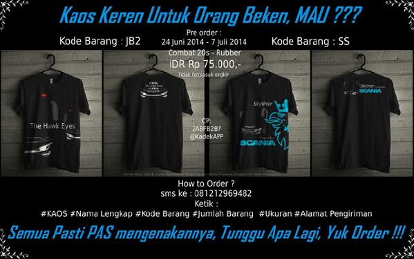 Selamat sore, sambil menunggu buka puasa, yuk dilihat &amp; diorder kaosnya.. More info ? Follow @KadekAPP dan tanya dia