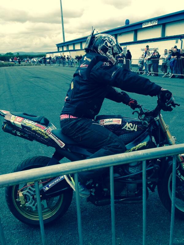 TCTWTO's tweet image. Uk current number one stunt rider Vandal along with Ash performing today! #chester