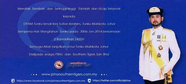 Jdt Cyber Fan Club On Twitter Semoga Allah Lanjutkan Umur Tmj Via Officialjohor Http T Co 1kvxhc6dzz