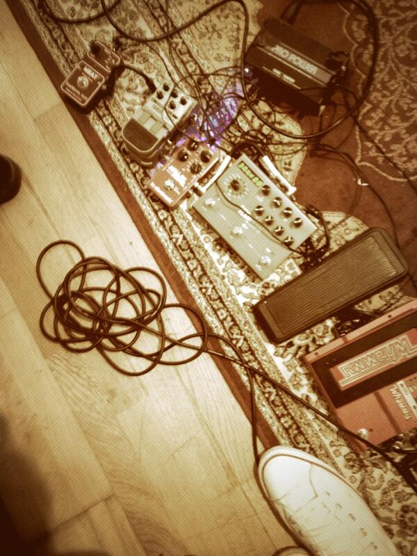 Day 2, more guitar tracks. Drummer's getting bored! <a href="/strymon/">Strymon</a> <a href="/DigiTech/">DigiTech</a> <a href="/jimdunlopusa/">Jim Dunlop</a> <a href="/tcelectronic/">TC Electronic</a>