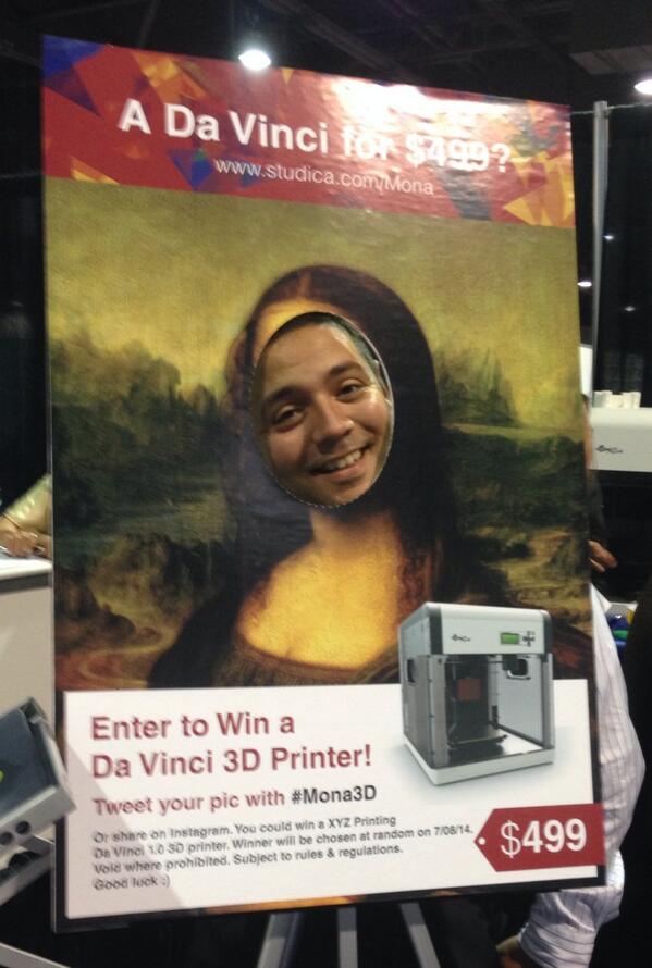RebeccaRGlenn's tweet image. DelliSanti makes a beautiful Mona Lisa! #rssISTE #ISTE2014 #mona3D