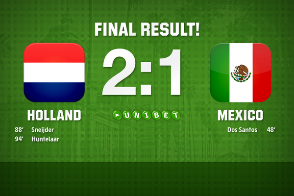 Final result Holland - Mexico: 2-1! #nedmex