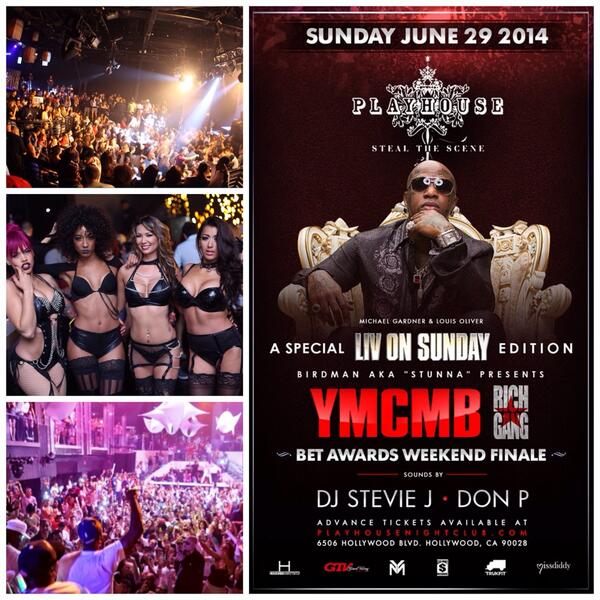 playhousehw's tweet photo. YMCMB Presents Miami's LIV ON SUNDAY to TAKE OVER LA for the first time tonight! ! @LIVMiami #HeadlinerWorld http://t.co/gfOGaDGhWy