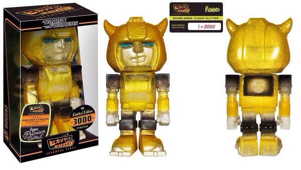 Funko's tweet photo. RT AND FOLLOW @funko FOR A CHANCE TO WIN #OPTIMUSPRIME GLITTER OR #BUMBLEBEE GLITTER HIKARI SOFUBI FIGURES! http://t.co/bMRehZINzo
