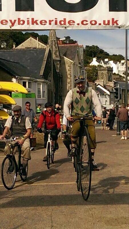 Last year it was a Raleigh Chopper but hats off this year, 105 miles on a Penny Farthing! #aberdoveybikeride #nutter