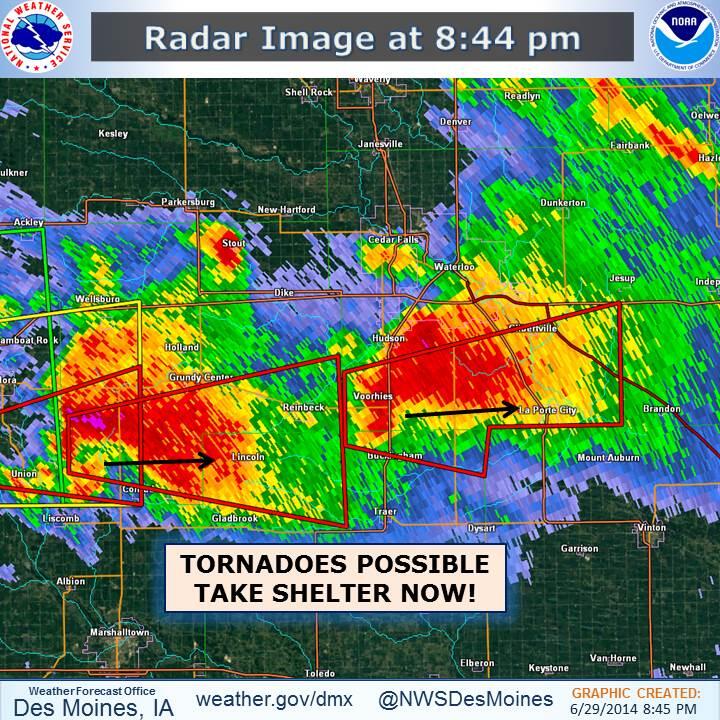 NWS Des Moines on Twitter "6/29846pm Possible tornadoes in parts