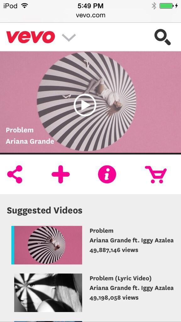 ArianasOnTheWay's tweet image. It&apos;s only 200,000 views from 50,000,000 on vevo, come on guys!!  #ProblemToNumberOne