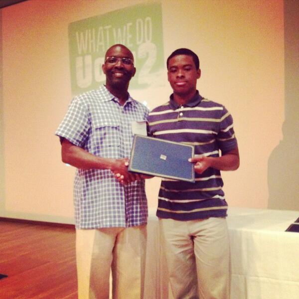 wwduc2's tweet photo. Colin receives certificate for completing his internship at @EckelVaughan during @AAFRDU scholarship awards ceremony. http://t.co/AZF3sbRUro