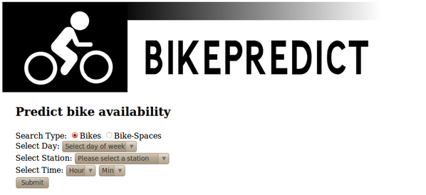 BikePredict's tweet photo. Right folks, we're handling live traffic... bikepredict is a 'live', albeit in a very much beta capacity. http://t.co/oJTJRdHJVA