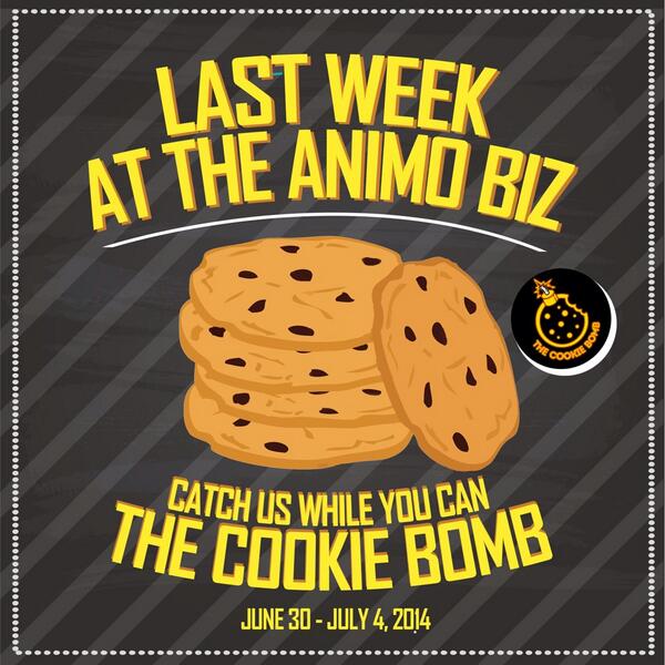 AntonVILLEGAS's tweet photo. Last week of @TheCookieBomb in DLSU's Anim BIZ Canteen! Don't you dare miss our cookie's explosive taste! 😁🍪 http://t.co/uqpFk0PqTt