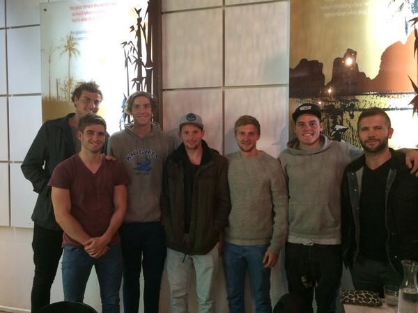 NSWACT_Rams's tweet photo. U18s dinner ex Rams now on AFL lists @snippermiles25 @j_witts15 @maxyking13 @AidanRiley43 @MitchClisby @nippagordon http://t.co/ktgt55ebR1