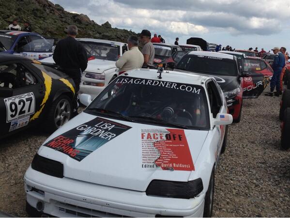 LisaGardnerBks's tweet photo. What brings 23 NYT novelists and rally drivers together? #cttc2014 @FaceOffAntholog @TravisPastrana @Davidhiggins75 http://t.co/ywgW3de9Rw