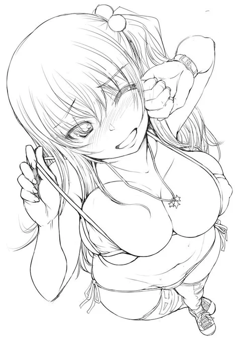 現在発売中の快楽天8月号の表紙と漫画描かせてもらってます。ひさびさの表紙。初期ラフではウインクしてたり。よろしければー 