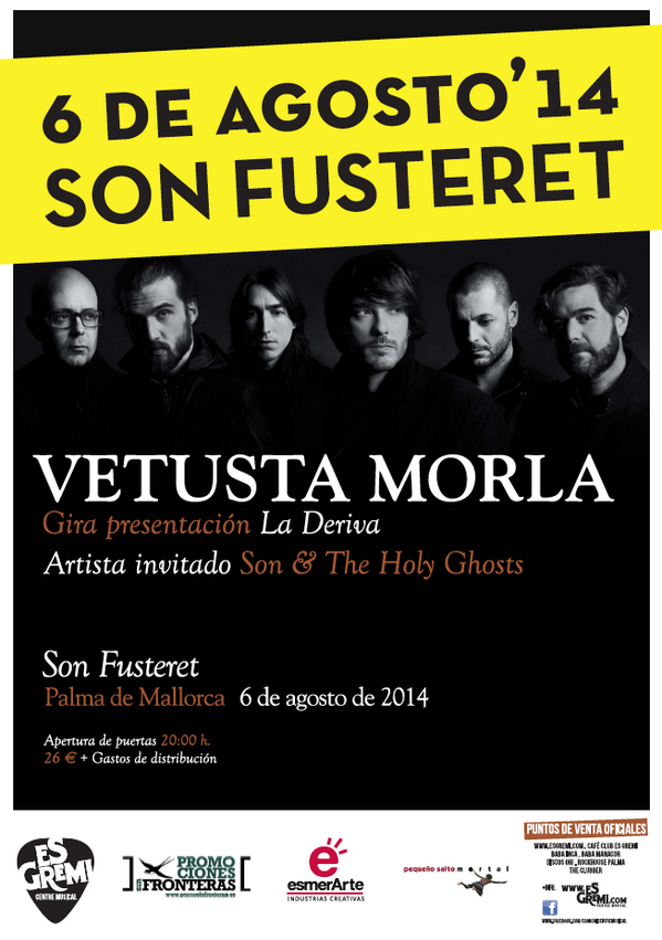 Youthing_es's tweet photo. Por fin regresa @vetustamorla a Mallorca. Será el 6 de agosto junto a @SonandTHG http://t.co/zkJhVplwfp Entradas en @DiscosOh