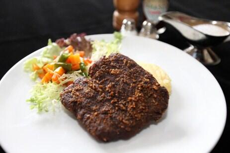 I don't eat red meat, but sometimes a man needs a steak.