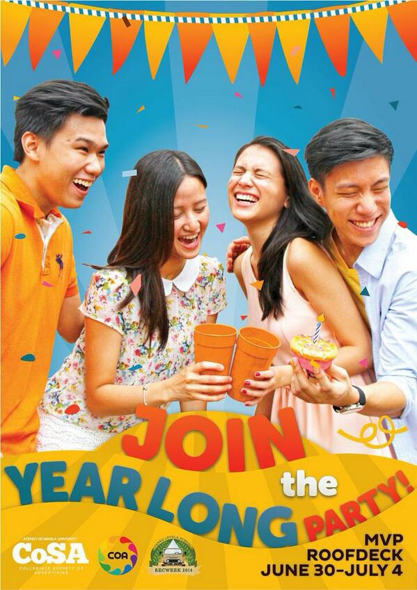 mikaelsoriano's tweet image. join the fun, join the year long party!! #CoSAat15 #HBDCoSA #RecWeek2014