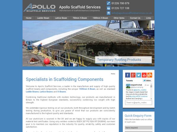 The new Apollo Scaffold Services website had now been launched! Check it out at apolloscaffoldservices.co.uk.