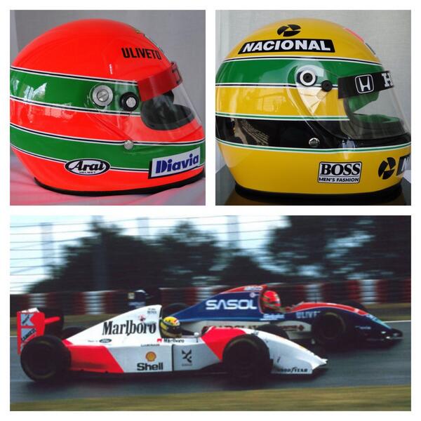 Parc Fermé on Twitter: ".@F1 Irvine wearing the same helmet design as  Senna, although in different colors. https://t.co/dMKHrHOEfM" / Twitter