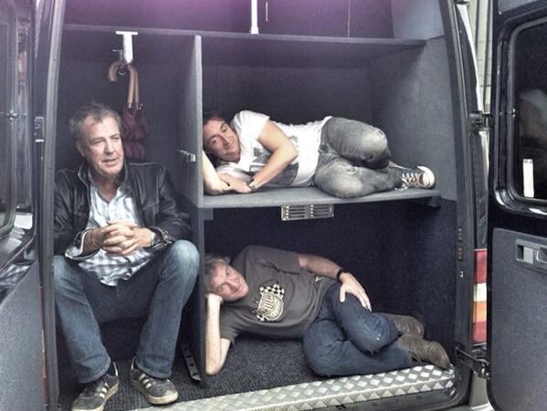 RichardHammond's tweet image. Seems they've found a most cost effective way of transporting us to work. Quite comfortable, on short journeys