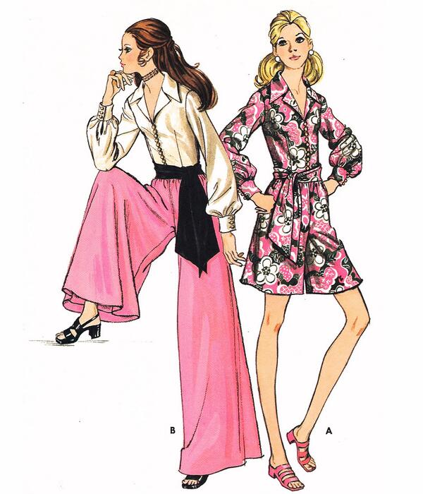 DelishPatterns's tweet image. Sew a 1970 PantDress #1970Pattern #SewPantDress #SewRetro #SewPalazzo #SewEtsy  #PantDress etsy.com/listing/101590….