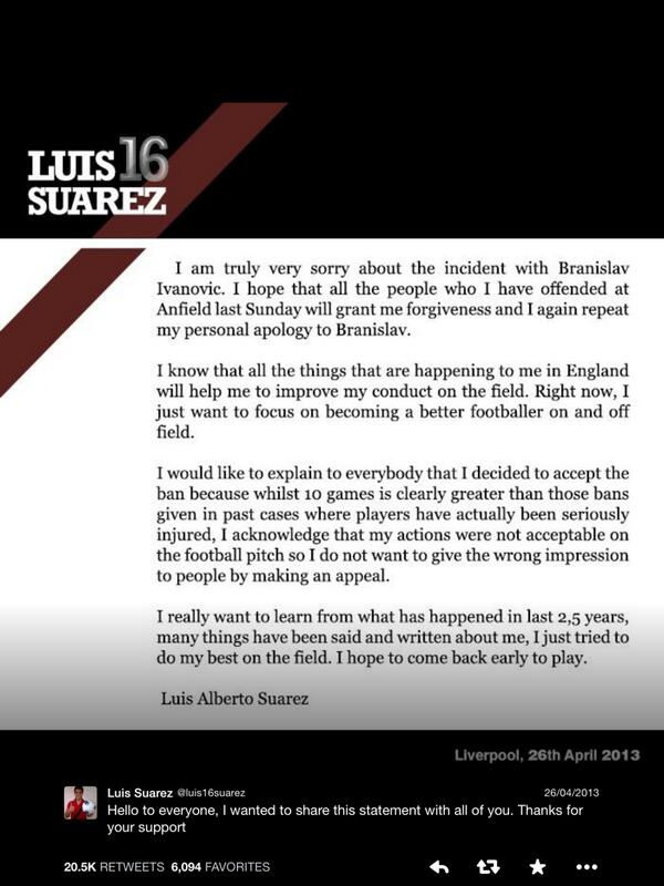 officialMatty_G's tweet photo. @luis16suarez @SkySports he said the same thing to @Mighty_Ivanovic http://t.co/7cFOxeRUtE