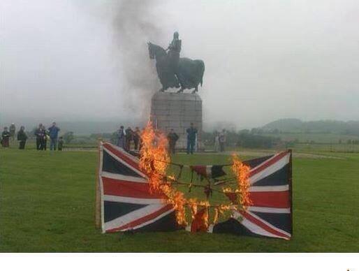 Image result for burning union flag