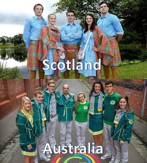 FOXSportsNews's tweet photo. POLL: Who has the worst Commonwealth Games uniform? Australia or Scotland? Vote using #FSNaus or #FSNsco http://t.co/4SQoe04Tn9