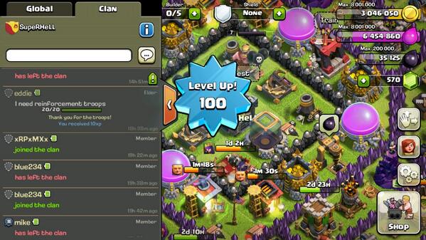 spencer_coc's tweet photo. Lol hopped around donating giants for my final xp push to lvl 💯... S/o to the random clan i was in at the time... http://t.co/k1V8dqbYng
