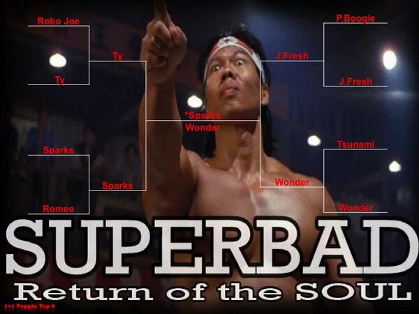 StreetDanceL's tweet image. Congrats #Superbad2 Winner #Sparks Shout out  #RoboJoe #Ty #PBoogie #JFresh  #Romeo #Tsunami #Wonder 1v1 Popping