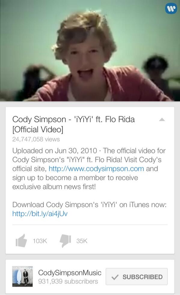 PASimpsonizer97's tweet photo. #4YearsOfIyiyiVideo lololol @codysimpson its still the jam #newflavoroftheweek http://t.co/MMaIzvfJN0