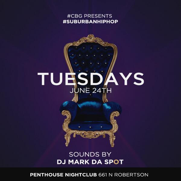 Check out last week's #SuburbanHipHop Tuesday with sounds by <a href="/DJMARKDASPOT/">Dj Mark Da Spot</a>: buff.ly/1mlcIki #CBG #Penthouse