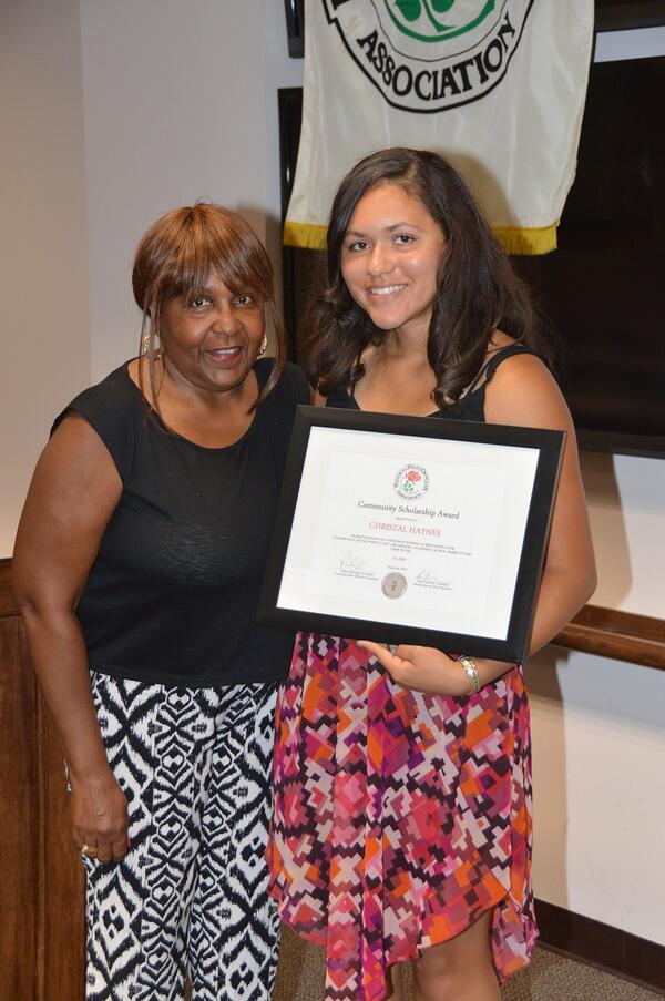 pasadenapoa's tweet photo. Congratulations to Christal Haynes, daughter of Pearl Haynes, another $1000 #PPOA Scholarship recipient! http://t.co/QOM6LGPHEK