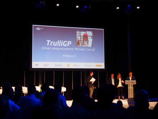 TrulliGP's tweet photo. #FElaunch event was full of surprise announcements, including @MichelaCerruti joining #TrulliGP ... http://t.co/XRzGOY5Oti