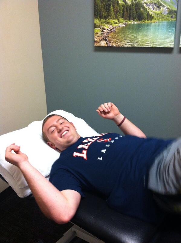 sam_hoover24's tweet photo. Physical therapy be like. http://t.co/ZoE0LCn1VT