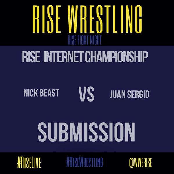 WWERise's tweet photo. Here are the #matchcards for #RiseWrestling #RiseFightNight http://t.co/UJwo0RzJBj