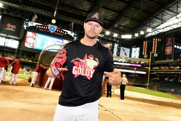 Dbacks's tweet image. #SMDay wouldn't be complete without a @Dbacks giveaway. Retweet this and we might send you a #VoteGoldy T-shirt!