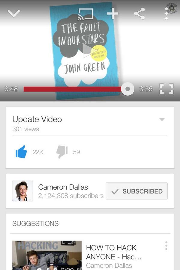 420jackj's tweet photo. @camerondallas everyone go and subscribe, watch and like! π http://t.co/haS8IlqZr9 158
#CamsUpdateVideo #CamsUpdateVideo