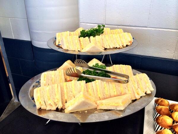 vino_freakism's tweet photo. Lovely lineup of egg sarnies at #rqws14 http://t.co/XDExcLDQd5