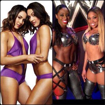WWEPPorn's tweet image. Who's hotter?

RT for the Bella Twins 
Fav for the Funkadactyls                      #RAW