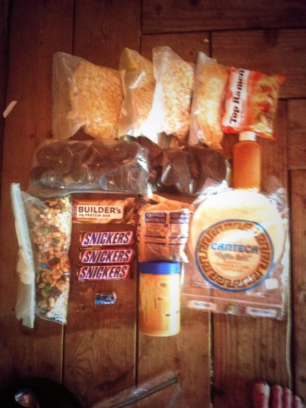 2650miles's tweet photo. This is what I eat...energy bars and dried food. Gourmet living! http://t.co/7vR9dYNfzF