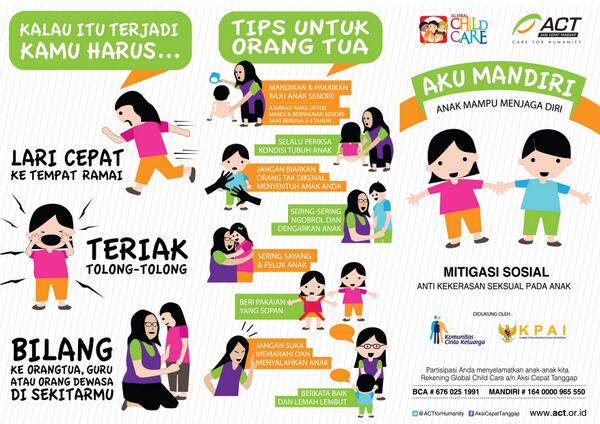 ACTforHumanity's tweet photo. Selamat Hari Anak Nasional! Berikut flyer #AkuMandiri @GlobalChildCare (depan), silahkan di-save &amp; disebarkan.. :) http://t.co/oMycRRX4kV