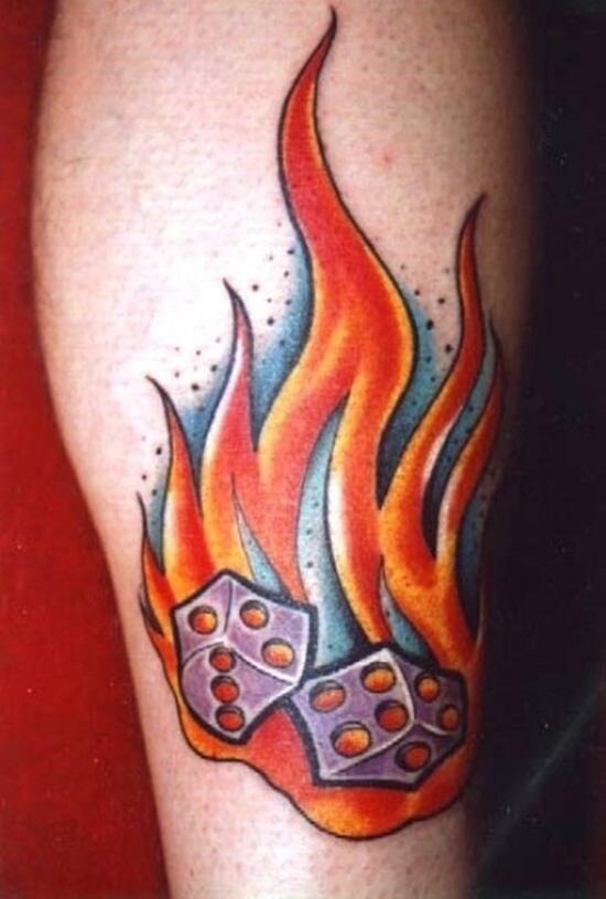 Flaming Dice Tattoo Drawings free image download