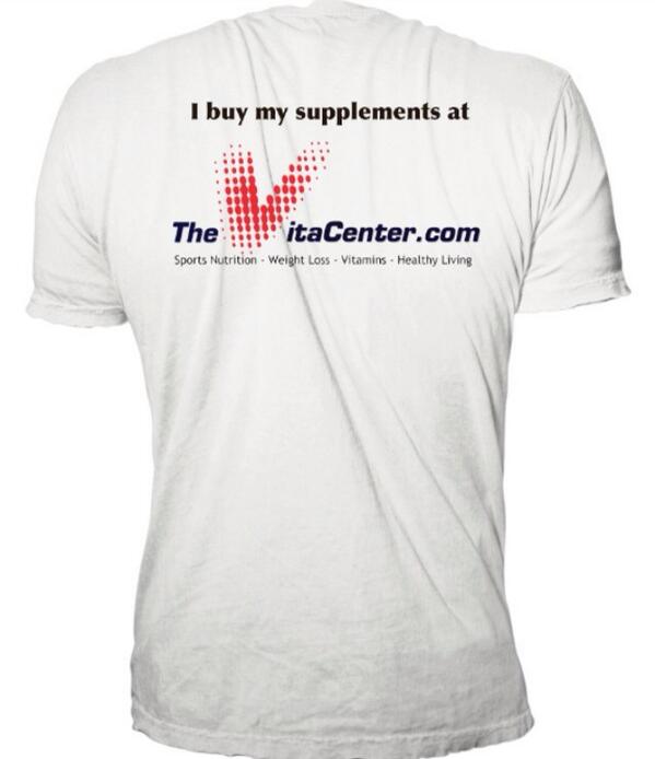 TheVitaCenter's tweet photo. New shirts! Give us a RT &amp; a follow for a chance to win 1 w/ a package of samples this weekend #fitfam #gym #cardio http://t.co/XYz8OkkuQa