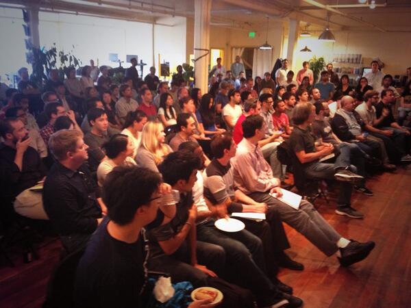 ZipfianAcademy's tweet image. Standing room only at the #SFDataScience Meetup! Thanks to our awesome hosts @Crowdflower