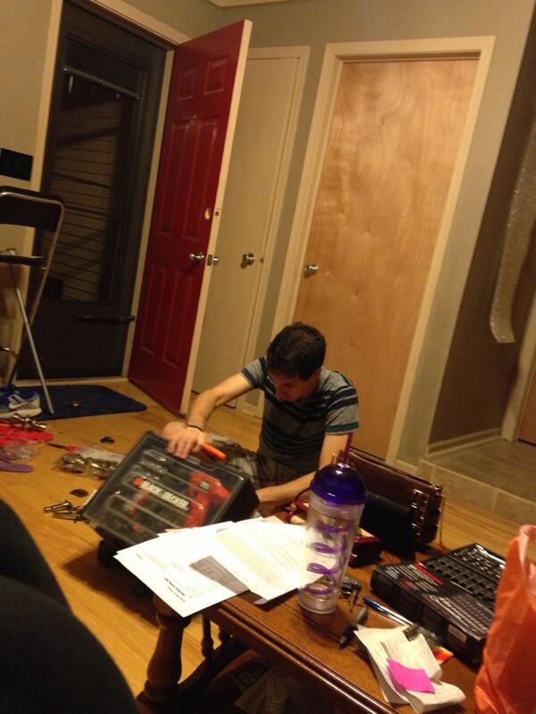 thegunit14's tweet image. Look at @JoshSchoenblatt being all domestic! @irenabel #domestic #doorproblems #lockedout